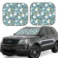 thumbnail image 1 of Honeii Snowflake Scarf Snowman Print Foldable Car Sun Shade for Windshield, 2-Piece UV Protection Shade, Protects Car Interior, Ideal for Cars, Trucks, SUVs-Large, 1 of 6
