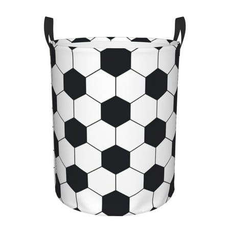 Honeii Soccer Ball Print Laundry Hamper Basket,Baby Nursery Woven Storage Basket for Toys Bin,Pillows,Blankets,Clothes-Medium