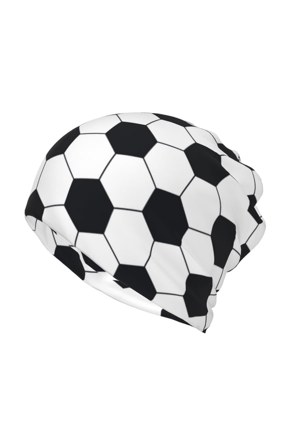 Soccer Ball Print Winter Beanie Daily Hat - Thermal Polar Fleece Ski Running Hat Skull Cap for Men and Women,Beanie