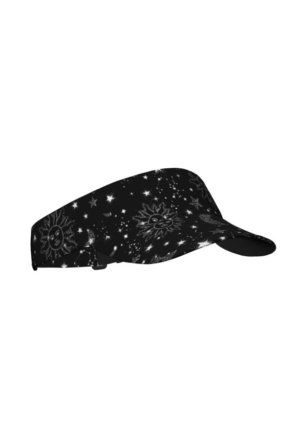 Space Galaxy Print Adult Sunscreen Visor Cap, Adjustable Sun Protection Hat,Sun Visor Hats,UV Protection Outdoor Sports Golf Running Sun Caps