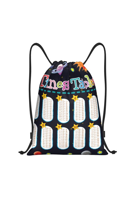 Space Math Times Tables Print Drawstring Backpack,Drawstring Bags String Backpack Gym Cinch Sack Backpack Sport Bag Draw-