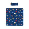 Honeii Space Pattern Newborn Receiving Blanket Headband Set, Baby