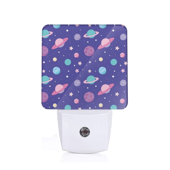 Honeii Space Print LED Night Light with Light Sensor, Night Lights Plug Into Wall,Ideal for Bedrooms and Hallways-US