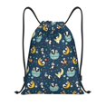 thumbnail image 1 of Honeii Space Sleeping Panda Print Drawstring Backpack,Drawstring Bags String Backpack Gym Cinch Sack Backpack Sport Bag Draw-Small, 1 of 6
