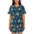 thumbnail image 1 of Honeii Space Sleeping Panda for Women's Summer Pajama Set ,Soft Short Sleeve Shirt & Matching Bottoms,Loungewear,2PCS Sleepwear Relaxed Home Wear-XX-Large, 1 of 6