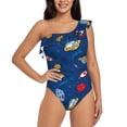 thumbnail image 1 of Honeii Space for women's one-piece swimsuit featuring a chic one-shoulder design experience elegance and style in the water-X-Large, 1 of 6