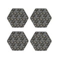 thumbnail image 1 of Honeii Spider Cobweb print Leather Coaster Set of 4, ideal for safeguarding your furniture from drinks spills and effortless cleanup-Hexagon, 1 of 6