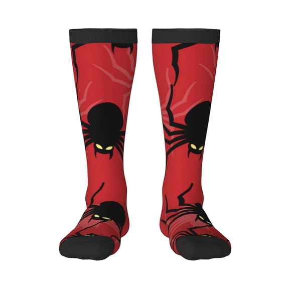 Honeii Spider Print Long Socks,Novelty Design Socks Gift for Men and Women,Crew Socks,Calf Socks
