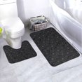 thumbnail image 1 of Honeii Spider Web Black Pattern Bathroom Anti-Skid Pad Bathroom Mat Vintage Seamless Pattern Not-Slip Toilet Rug Set, 1 of 6