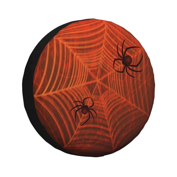 Honeii Spider Web Print Tire Covers, Waterproof Anti-UV Sun Snow Rain Tire Covers for Trailers, RV, Camper, SUV, Truck-16 inch