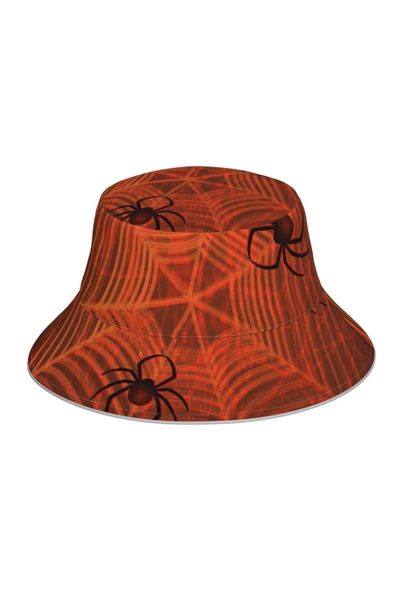 Spider Web for Unisex Bucket Hat Waterproof Rain Hat Reversible Shiny Rave Bucket Hat for Concert Festival Boonie Cap