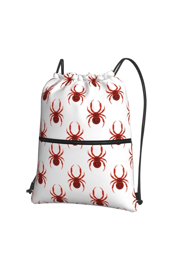 Spiders Insects Print Drawstring Backpack,String Bag,Sackpack Cinch Water Resistant Nylon for Gym Shopping Sport Yoga