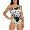 thumbnail image 1 of Honeii Spiders On The Web 1 for women's one-piece swimsuit featuring a chic one-shoulder design experience elegance and style in the water-X-Large, 1 of 6