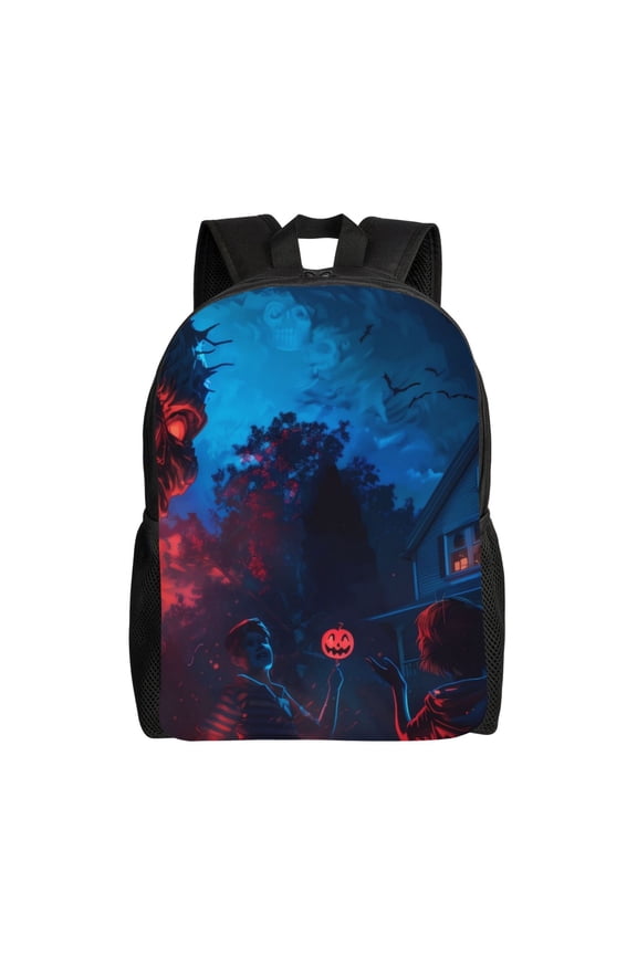 Spooky Halloween Night Scene Print Laptop Backpack for Work, College, Travel, Daily Backpacks for Men Women, Sport Rucksack,Computer Bag