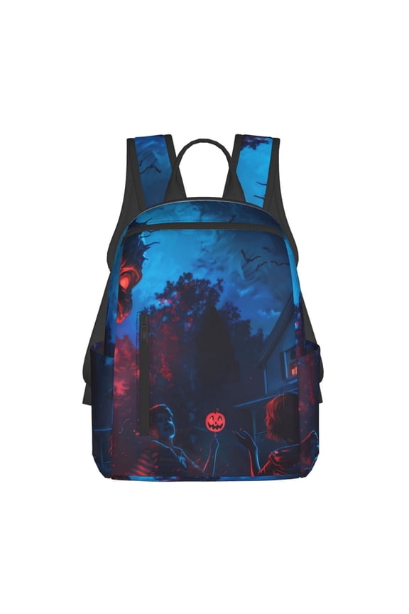 Spooky Halloween Night Scene Print Lightweight Backpacks,Carry on Backpack,Durable Backpack for School, Work & Travel