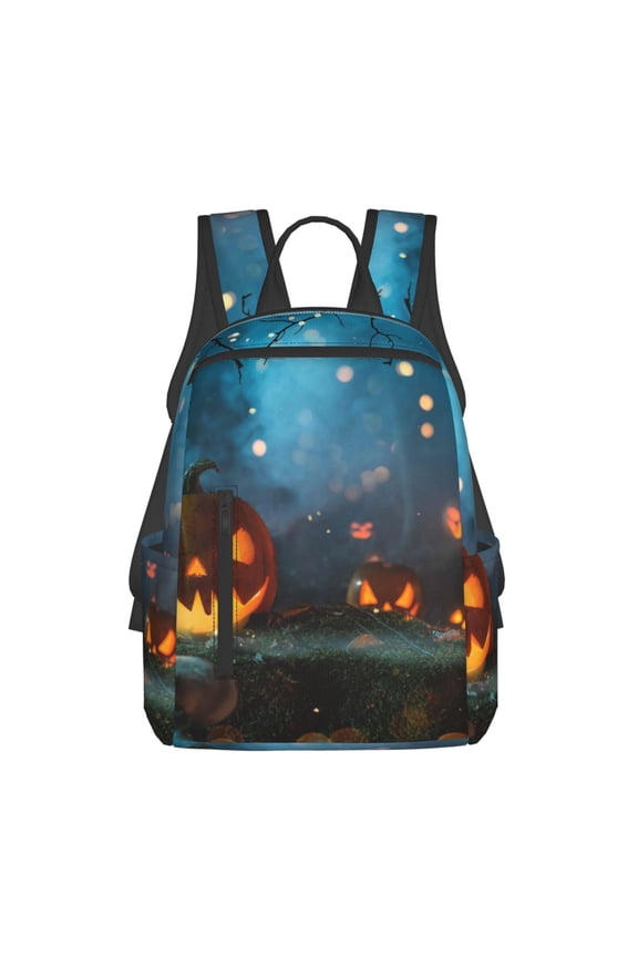 Spooky Halloween Print Lightweight Backpacks,Carry on Backpack,Durable Backpack for School, Work & Travel
