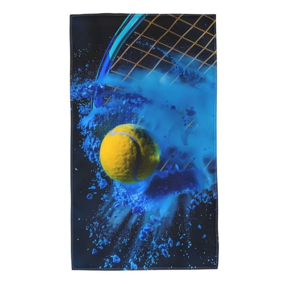 Honeii Sports Tennis Ball Print Quick-Dry Microfiber Towel, Shower Towel 27.5x16in,Absorbent Bathroom Towel for Beach, Pool, and Travel