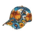 thumbnail image 1 of Honeii Spring Butterfly Flowers Print Hat, Women's Baseball Hat Unisex Fit, Baseball Cap,Adjustable One Size, 1 of 6