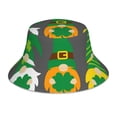 thumbnail image 1 of Honeii Spring St Patrick’S Day Irish Gnomes for Unisex Bucket Hat Waterproof Rain Hat Reversible Shiny Rave Bucket Hat for Concert Festival Boonie Cap, 1 of 6