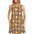thumbnail image 1 of Honeii Squirrel And Maple Leaves Print Women's Sleeveless Dress, Loose Fit Casual Dress for Women, Summer Fashion Dress, 1 of 7