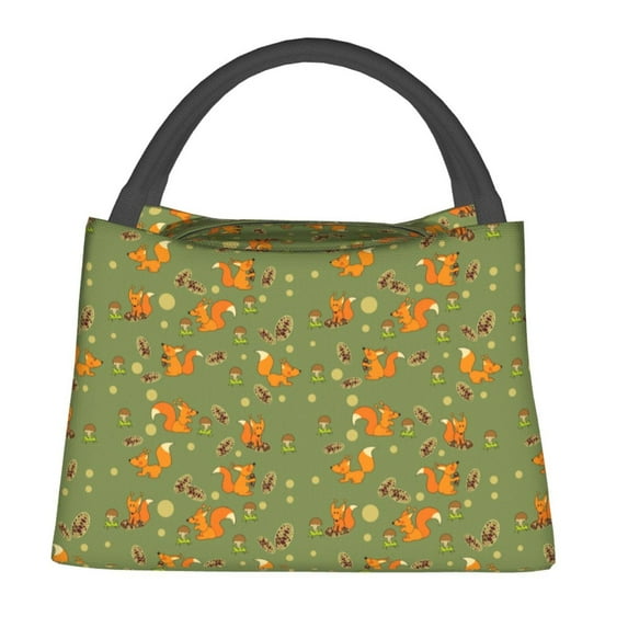 Honeii Squirrel And Nuts Print Cooler Bag Insulated, Large Leakproof Soft Sided Portable Cooler Bag,Lunch Box Lunch Bag