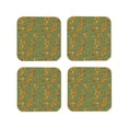 thumbnail image 1 of Honeii Squirrel And Nuts print Leather Coaster Set of 4, ideal for safeguarding your furniture from drinks spills and effortless cleanup-Square, 1 of 6