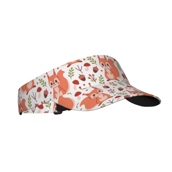Honeii Squirrel And Print Adult Sunscreen Visor Cap, Adjustable Sun Protection Hat,Sun Visor Hats,UV Protection Outdoor Sports Golf Running Sun Caps
