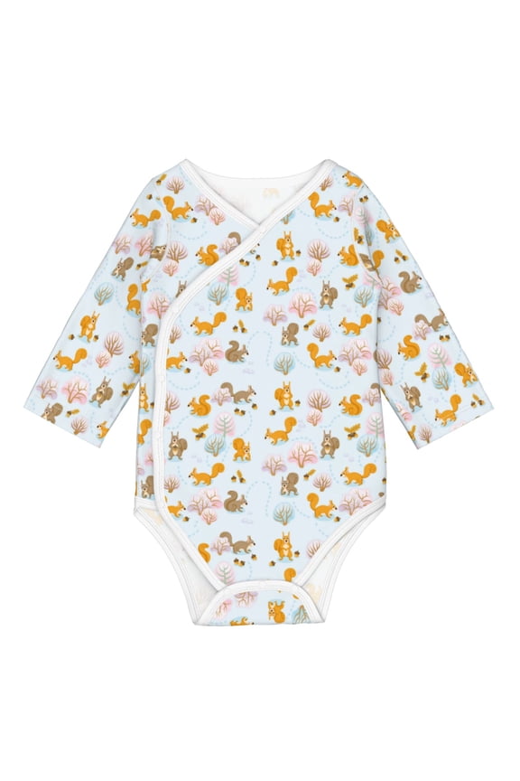 Squirrel In The Forest for Baby Long Sleeve Bodysuits One-piece 100% Organic Cotton for Infant Baby Boys and Grils, Unisex-12 Months