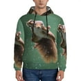 thumbnail image 1 of Honeii Squirrel Pattern Mens Hoodies Men's Loose Sleeve Sweatshirt,Pullover Hooded Sweatshirt for Men,Essentials Hoodie-X-Large, 1 of 7
