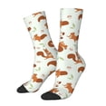 thumbnail image 1 of Honeii Squirrel Playing Print Adult Socks,Crew Socks,Casual Calf Socks,Daily Wear Socks for Men & Women, Perfect for Sports, Casual and Everyday Use, 1 of 6