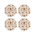 thumbnail image 1 of Honeii Squirrel print Leather Coaster Set of 4, ideal for safeguarding your furniture from drinks spills and effortless cleanup-Octagon, 1 of 6