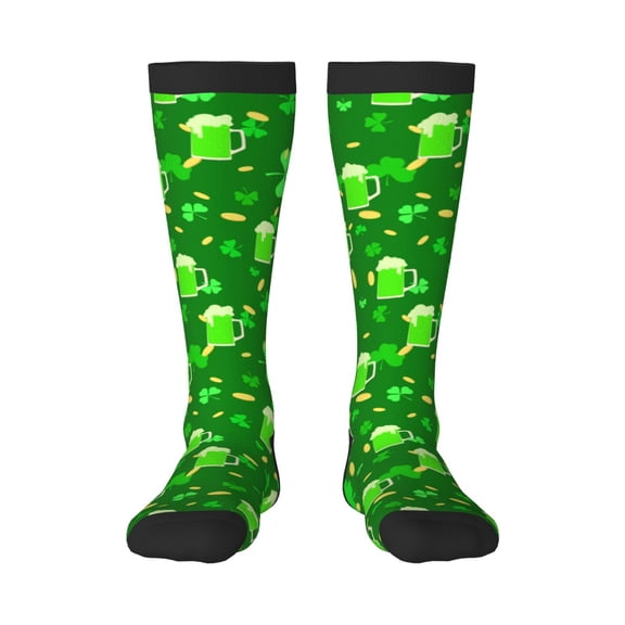 Honeii St Patrick's Day2 Print Long Socks,Novelty Design Socks Gift for Men and Women,Crew Socks,Calf Socks