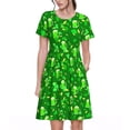 thumbnail image 1 of Honeii St Patrick's Day2 Print Women’s Short Sleeve Dress, Comfortable Casual Dress, Soft Polyester Spandex Blend, Stylish Everyday Wear for Summer, Perfect for Travel and Vacation, 1 of 6