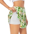 thumbnail image 1 of Honeii St. Patrick's day print a double-layered women's running short, ideal for gym, tennis, and various activities, complete with a practical pocket-Large, 1 of 7