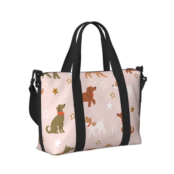 Honeii Star Cute Dog Print Hand Travel Bag,Travel Duffle Bag, Waterproof Weekender Bag,Carry On Tote Bags,Weekender Tote Bag,for Weekend and Business Travel