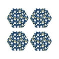 thumbnail image 1 of Honeii Star Penguin print Leather Coaster Set of 4, ideal for safeguarding your furniture from drinks spills and effortless cleanup-Hexagon, 1 of 6