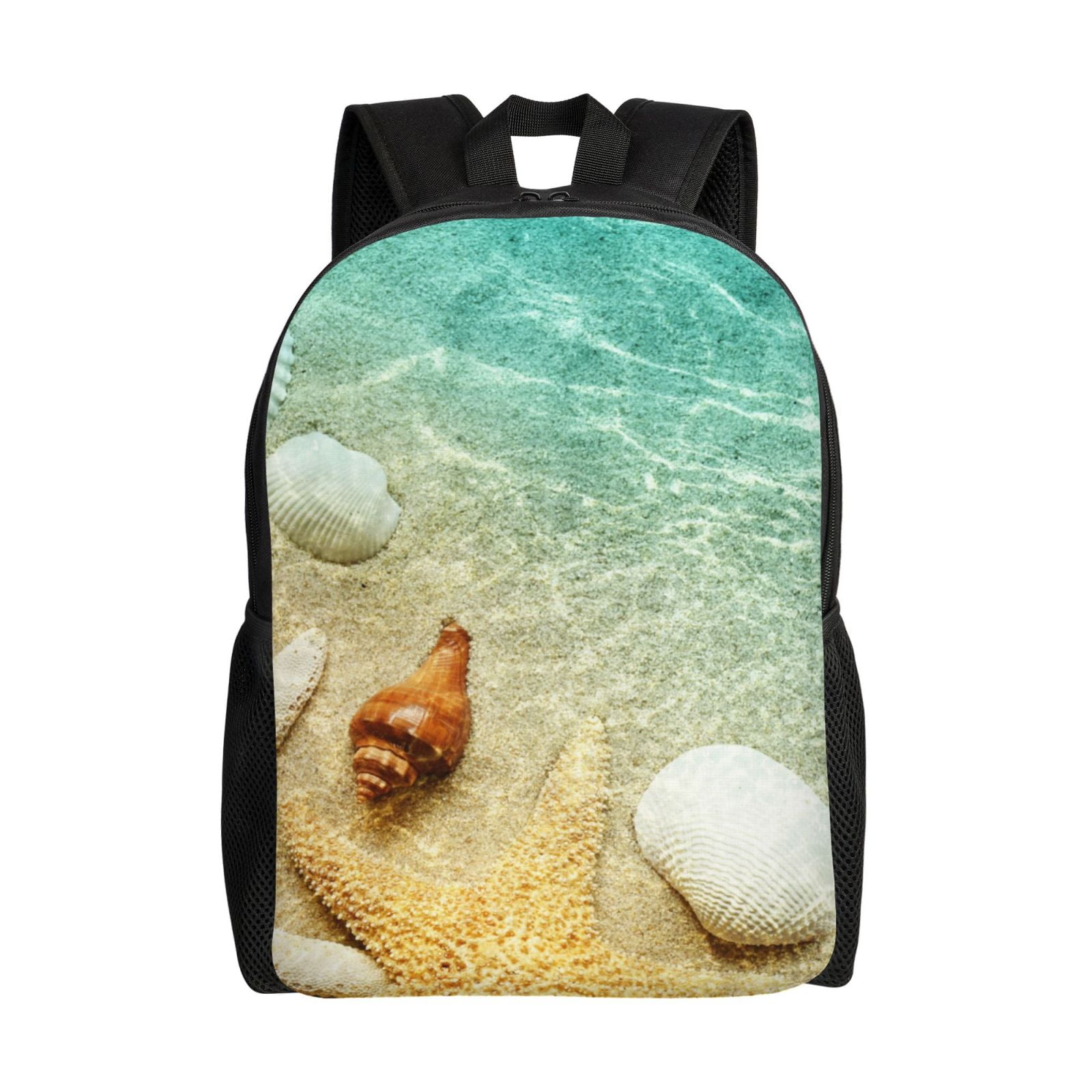 Honeii Starfish And Seashell On The Beach Print Laptop Backpack for ...