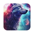 thumbnail image 1 of Honeii Starry Multicolored Wolf Print Leather Coaster Set of 6, Ideal for Safeguarding Your Furniture from Drinks Spills and Effortless Cleanup,Square, 1 of 7
