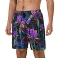 thumbnail image 1 of Honeii Starry Night Iris Field Print Men's Swim Shorts,Mens Swim Trunks,Breathable Mesh Beach Shorts for Swimming,Surfing, and Beach Activities-Medium, 1 of 6