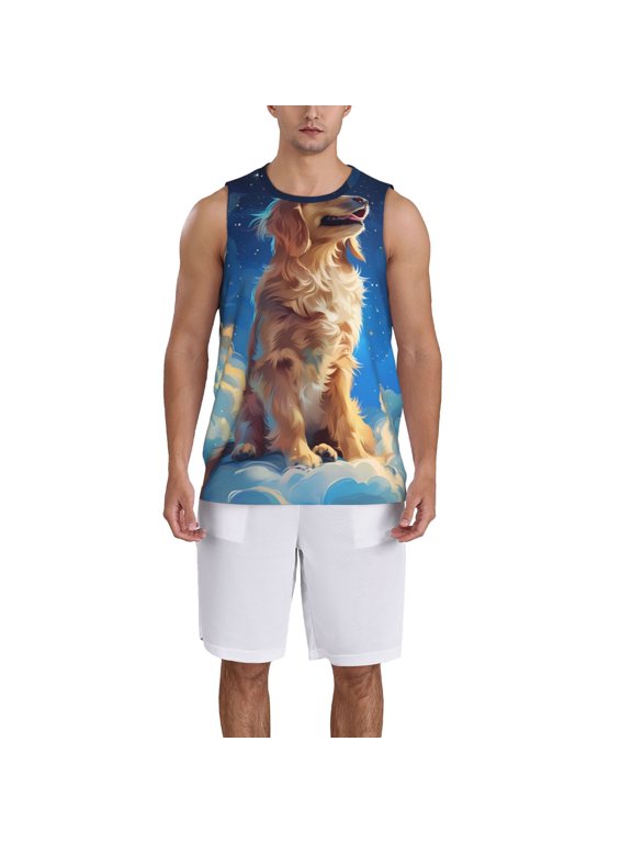 Starry Sky Cloud Dog print basktball shirt for men and women, Unisex basketball jersey for Theme party-Small