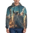 thumbnail image 1 of Honeii Starry Sky Cloud Wolf Pattern Mens Hoodies Men's Loose Sleeve Sweatshirt,Pullover Hooded Sweatshirt for Men,Essentials Hoodie-X-Large, 1 of 7