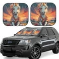 thumbnail image 1 of Honeii Starry Sky Cute Horse Print Foldable Car Sun Shade for Windshield, 2-Piece UV Protection Shade, Protects Car Interior, Ideal for Cars, Trucks, SUVs-Large, 1 of 6