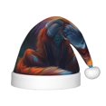 thumbnail image 1 of Honeii Starry Sky Meditating Fox Print Hat Santa Claus Hat For Xmas Party, Christmas Caps For Boys Girls Child,Christmas Beanie, 1 of 6