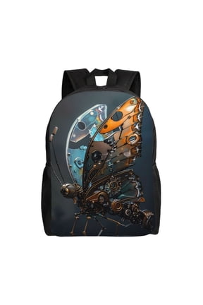 Steampunk Mechanical Butterfly Print Laptop Backpack for Work, College, Travel, Daily Backpacks for Men Women, Sport Rucksack,Computer Bag