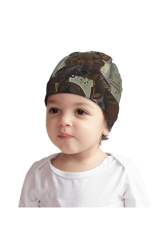 Steampunk Space Mice Warriors or Baby Beanie 0-6 Months 6-12-24 Months Kids Winter Hat,Toddler Beanies Baby Girl Boy Hat Warm Cap for Baby, Infant, Toddler-Small