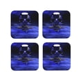 thumbnail image 1 of Honeii Steel Skull print Leather Coaster Set of 4, ideal for safeguarding your furniture from drinks spills and effortless cleanup-Square, 1 of 6
