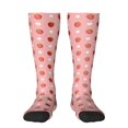 Honeii Strawberries Print Long Socks,Novelty Design Socks Gift for Men