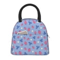 thumbnail image 1 of Honeii Strawberry And Flowers Print Insulated Lunch Bag Women Reusable Lunch Box with Pocket for Work Picnic Travel -One Size, 1 of 6