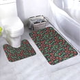 thumbnail image 1 of Honeii Strawberry Pattern Bathroom Anti-Skid Pad Bathroom Mat Vintage Seamless Pattern Not-Slip Toilet Rug Set, 1 of 6