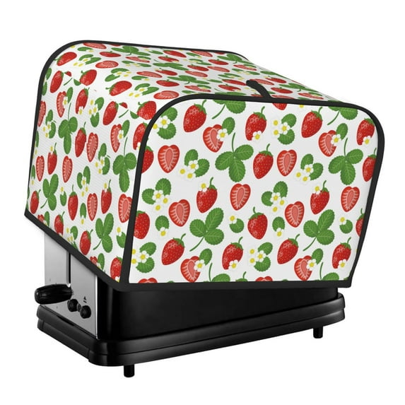 Honeii Strawberry Print 4 slice Toaster Cover, Two Slice Toaster Dust-proof Cover For Kitchen Small Appliance and Fingerprint Protection